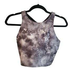 Athleta Printed Conscious Crop A-C Workout Top, Size Small, EUC